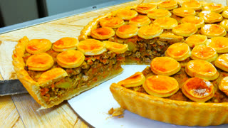 Мясной пирог с картошкой "Туртьер". Пошаговый рецепт вкусного мясного пирога.