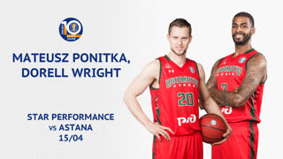 15/4/19 | Дорелл Райт и Матеуш Понитка набирают 53 очка против Астаны